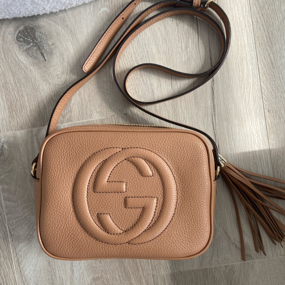 Gucci Tan Leather Soho Disco Crossbody Bag